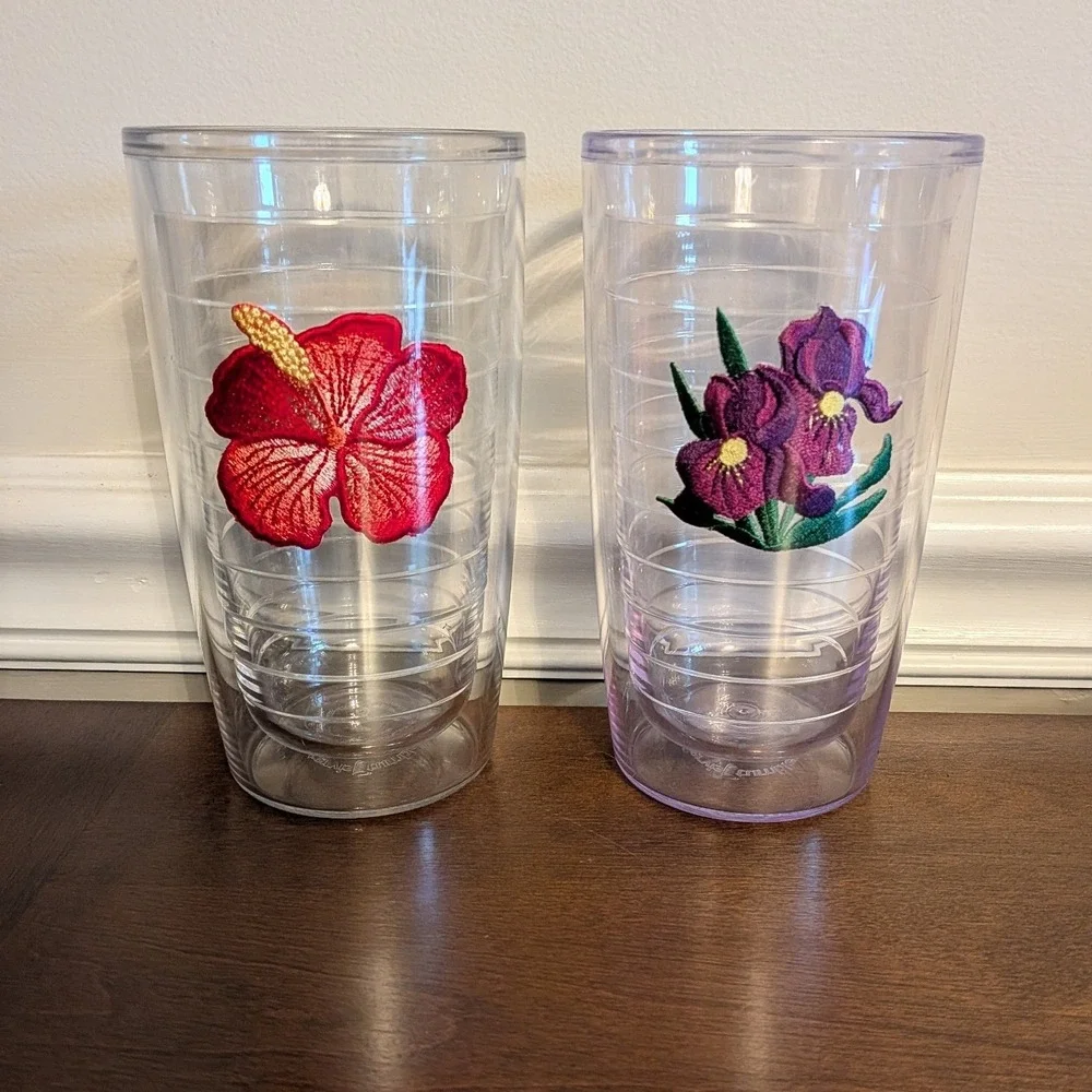 Tervis Tumbler Set of 6 16oz Insulated Glasses Guy Harvey Margaritaville Flowers